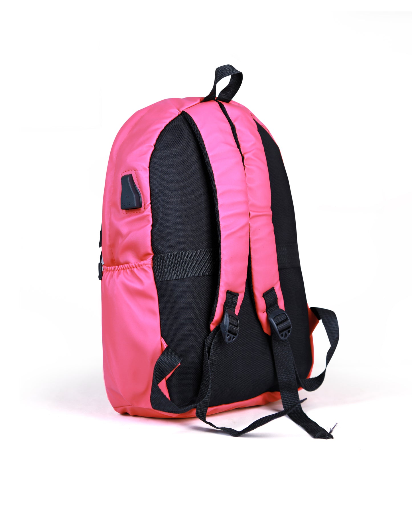 Stylish Pink Backpack with Vertical Front Zipper