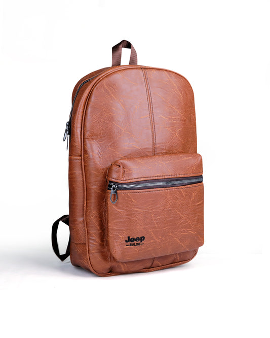 Jeep Faux Leather Backpack - Brown
