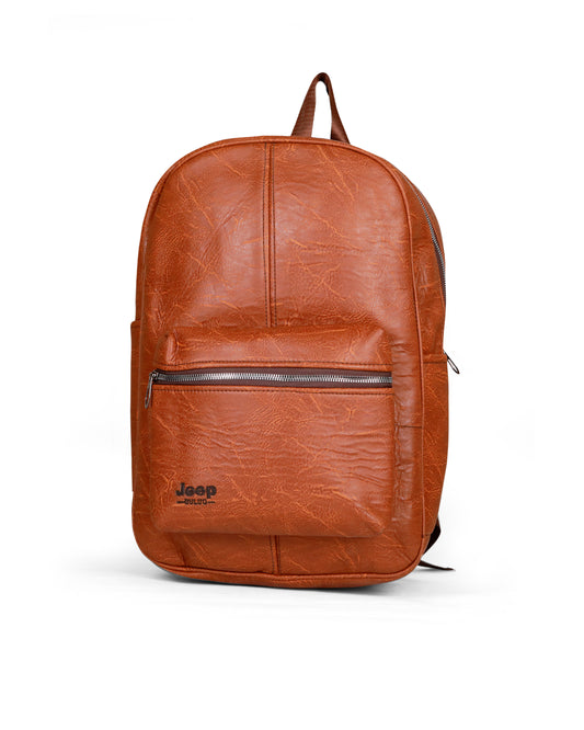 Brown Leather Backpack – Jeep Buluo Casual Travel Bag