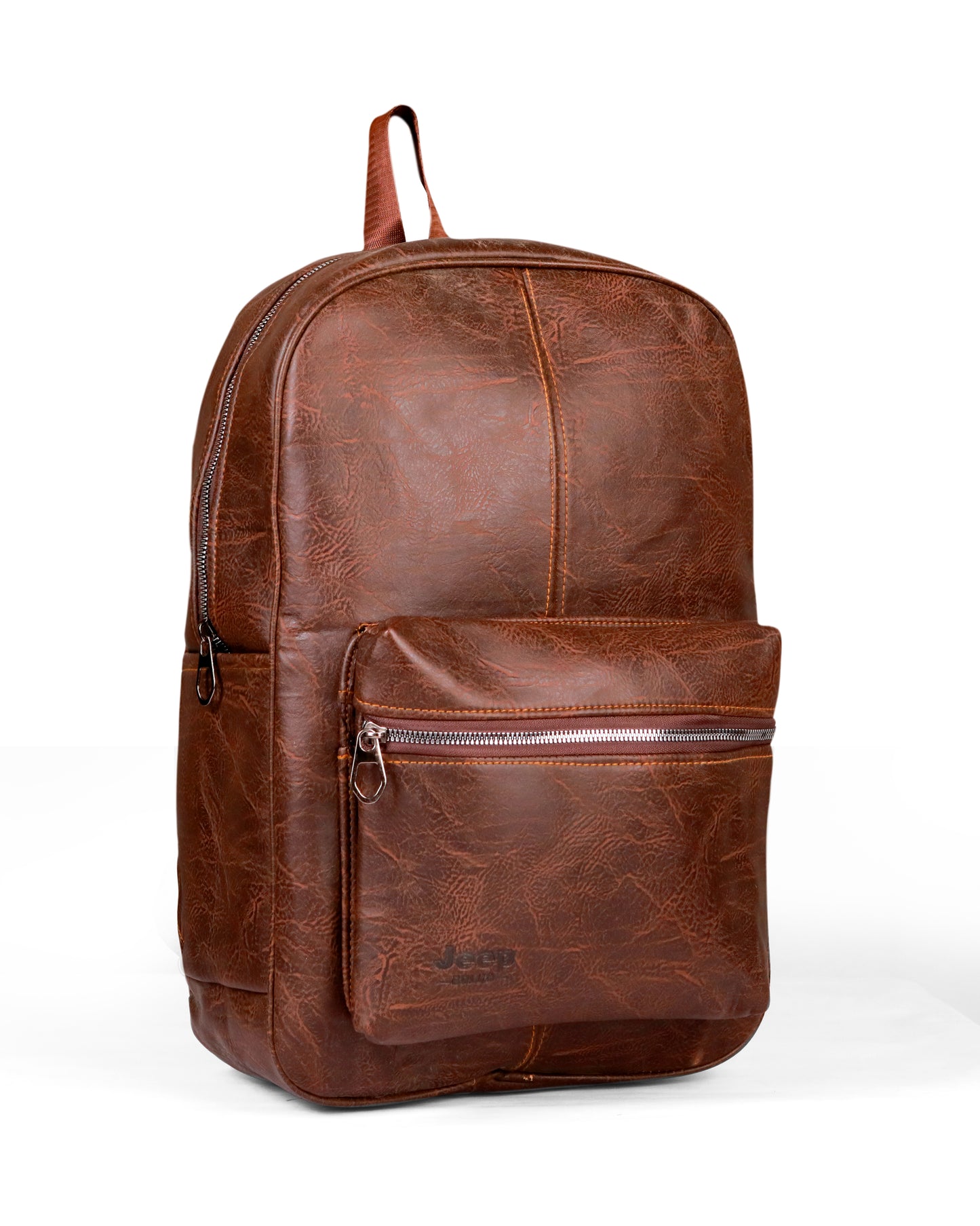 Dark Brown Leather Backpack – Jeep Buluo Classic Travel Bag